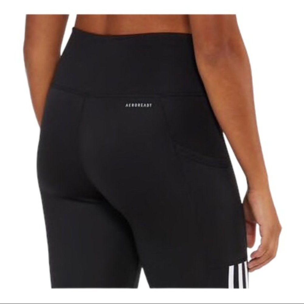 NWT ADIDAS 7/8 Aeroready 3 Stripe Tight Legging - Picture 5 of 5